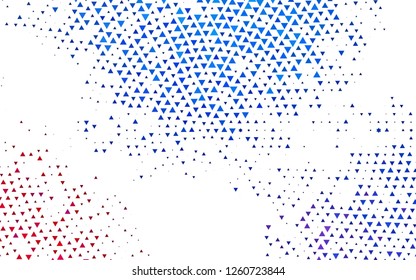 Light Blue, Red vector backdrop with lines, triangles. Triangles on abstract background with colorful gradient. Pattern for busines ad, booklets, leaflets