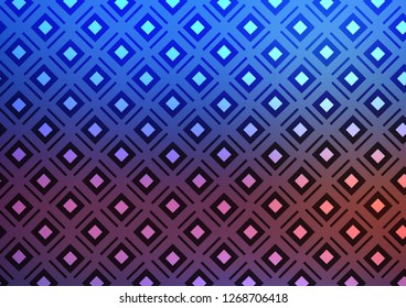 Light Blue, Red vector backdrop with lines, cubes. Modern geometric abstract illustration with lines, squares. Best design for your ad, poster, banner.