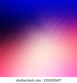 Light Blue, Red vector backdrop with bent lines. Illustration in abstract style with gradient curved.  Pattern for booklets, leaflets.