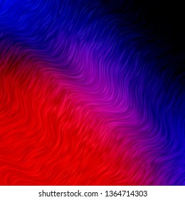 Light Blue, Red vector backdrop with curves. Bright illustration with gradient circular arcs. Pattern for websites, landing pages.