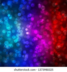 Light Blue, Red vector backdrop with circles. Glitter abstract illustration with colorful drops. Pattern for wallpapers, curtains.
