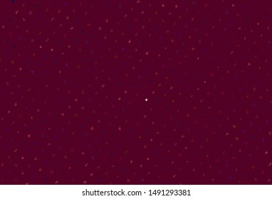 Light Blue, Red vector backdrop with english symbols. Abstract illustration with colored latin alphabet. Best design for a college poster, banner.