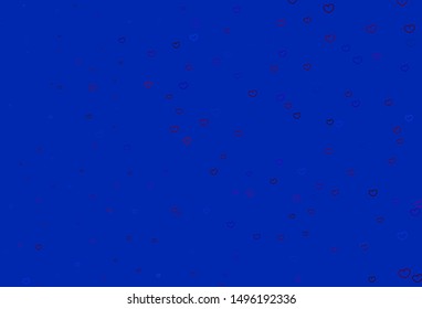 Light Blue, Red vector backdrop with sweet hearts. Beautiful colored illustration with hearts in celebration style. Pattern for marriage gifts, congratulations.
