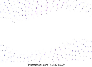 Light Blue, Red vector backdrop with music notes. Decorative design in abstract style with music shapes. Template for fasion magazines.