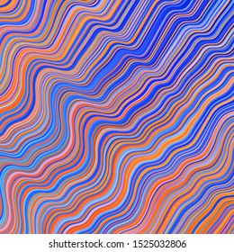 Light Blue, Red vector backdrop with bent lines. Bright illustration with gradient circular arcs. Design for your business promotion.