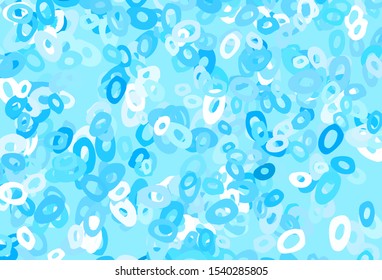 Light Blue, Red vector backdrop with dots. Blurred decorative design in abstract style with bubbles. Template for your brand book.