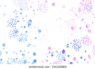 Light Blue, Red vector backdrop with memphis shapes. Simple colorful illustration with abstract gradient shapes. Elegant design for wallpapers.
