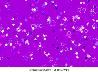 Light Blue, Red vector backdrop with bright stars, suns. Blurred decorative design in simple style with stars, suns. Pattern for astronomy websites.