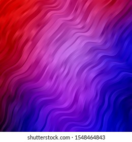 Light Blue, Red vector backdrop with circular arc. Bright illustration with gradient circular arcs. Template for cellphones.