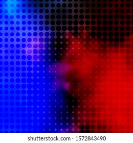 Light Blue, Red vector backdrop with dots. Glitter abstract illustration with colorful drops. Design for your commercials.