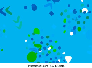 Light Blue, Red vector backdrop with memphis shapes. Illustration with colorful gradient shapes in abstract style. Simple design for your web site.