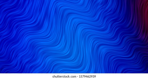 Light Blue, Red vector backdrop with curves. Brand new colorful illustration with bent lines. Template for cellphones.