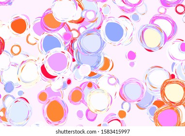Light Blue, Red vector backdrop with dots. Blurred decorative design in abstract style with bubbles. Design for your business advert.