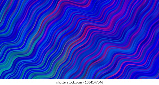 Light Blue, Red vector backdrop with curves. Bright illustration with gradient circular arcs. Best design for your ad, poster, banner.