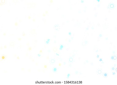Light Blue, Red vector backdrop with bright stars, suns. Glitter abstract illustration with colored stars, suns. Smart design for your business advert.