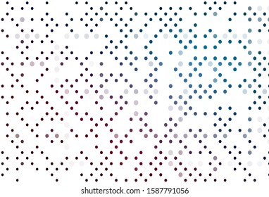 Light Blue, Red vector backdrop with dots. Beautiful colored illustration with blurred circles in nature style. Design for business adverts.