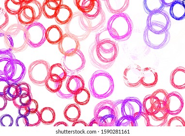 Light Blue, Red vector backdrop with dots. Illustration with set of shining colorful abstract circles. Pattern for futuristic ad, booklets.