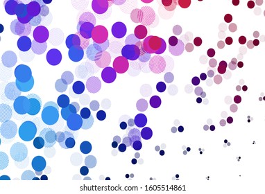 Light Blue, Red vector backdrop with dots. Beautiful colored illustration with blurred circles in nature style. New template for your brand book.