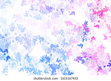 Light Blue, Red vector backdrop with memphis shapes. Colorful chaotic forms with gradient in modern style. Elegant design for wallpapers.