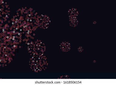 Light Blue, Red vector backdrop with dots. Abstract illustration with colored bubbles in nature style. Design for your business advert.