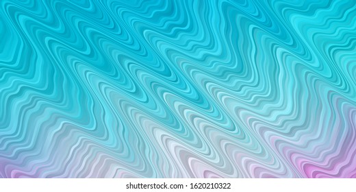 Light Blue, Red vector backdrop with bent lines. Illustration in abstract style with gradient curved.  Best design for your posters, banners.