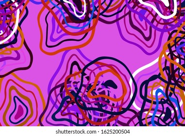 Light Blue, Red vector backdrop with wry lines. Colorful geometric sample with gradient lines.  A completely new template for your design.