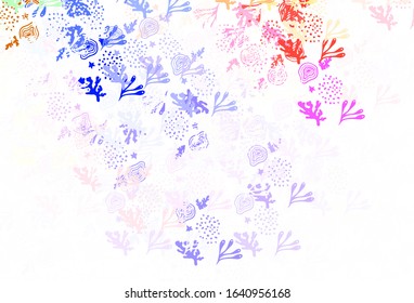 Light Blue, Red vector backdrop with memphis shapes. Modern abstract illustration with colorful random forms. Background for a cell phone.