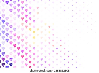 Light Blue, Red vector backdrop with sweet hearts. Illustration with shapes of gradient hearts on blur backdrop. Design for celebrating of Valentine Day.
