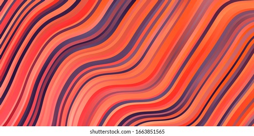 Light Blue, Red vector backdrop with bent lines. Colorful illustration in circular style with lines. Pattern for websites, landing pages.