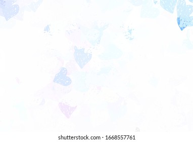 Light Blue, Red vector backdrop with sweet hearts. Beautiful celebration style hearts on abstract illustration. Pattern for valentine's ad, booklets.