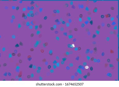 Light Blue, Red vector backdrop with dots. Blurred bubbles on abstract background with colorful gradient. Pattern for ads, leaflets.