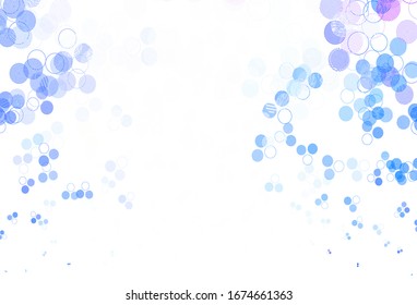 Light Blue, Red vector backdrop with dots. Modern abstract illustration with colorful water drops. Pattern for futuristic ad, booklets.