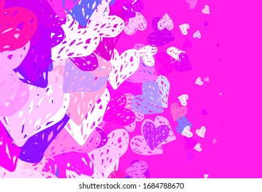 Light Blue, Red vector backdrop with sweet hearts. Decorative design with hearts in simple style . Design for celebrating of Valentine Day.