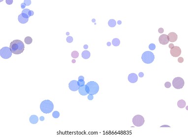 Light Blue, Red vector backdrop with dots. Blurred bubbles on abstract background with colorful gradient. Pattern for textures of wallpapers.