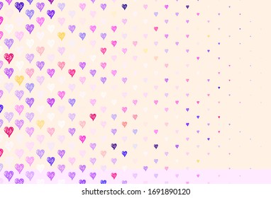 Light Blue, Red vector backdrop with sweet hearts. Illustration with shapes of gradient hearts on blur backdrop. Design for celebrating of Valentine Day.