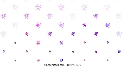 Light blue, red vector backdrop with virus symbols. Smart illustration with covid signs in decorative style. Best design for quarantine events.