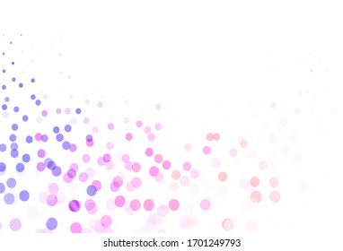 Light Blue, Red vector backdrop with dots. Glitter abstract illustration with blurred drops of rain. Design for poster, banner of websites.