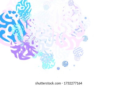 Light Blue, Red vector backdrop with memphis shapes. Illustration with colorful gradient shapes in abstract style. Background for a cell phone.