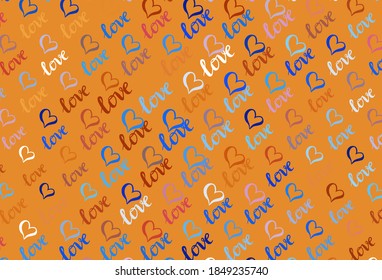Light Blue, Red vector backdrop with sweet hearts. Smart illustration with gradient hearts in valentine style. Pattern for carnival, festival romantic leaflets.