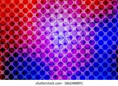 Light Blue, Red vector backdrop with dots. Glitter abstract illustration with blurred drops of rain. Design for poster, banner of websites.