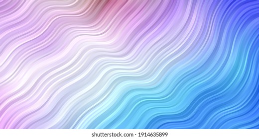 Light Blue, Red vector backdrop with curves. Colorful illustration in abstract style with bent lines. Best design for your ad, poster, banner.
