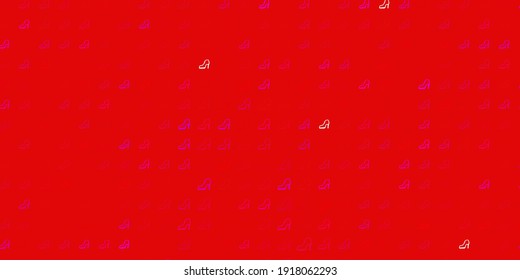 Light blue, red vector backdrop with woman's power symbols. Illustration with signs of women's strength and power. Best design to show the power of women.