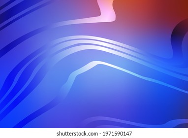 Light Blue, Red vector backdrop with curved lines. Shining colorful illustration in simple curve style. Simple template for your design.