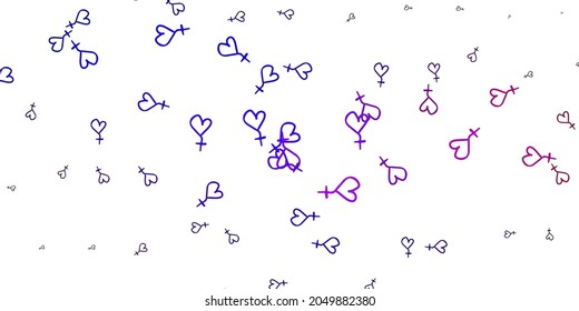 Light Blue, Red vector backdrop with woman's power symbols. Simple design in abstract style with women’s rights activism. Simple design for your web site.