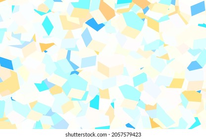 Azul claro, fondo vectorial rojo con hexágonos. Ilustración abstracta con hexágonos coloridos. Diseño para su anuncio comercial.