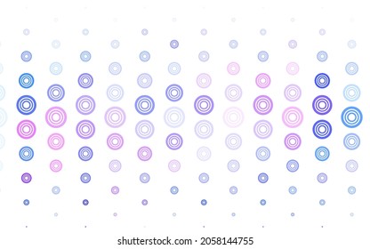 Light Blue, Red vector backdrop with dots. Blurred bubbles on abstract background with colorful gradient. Pattern for futuristic ad, booklets.
