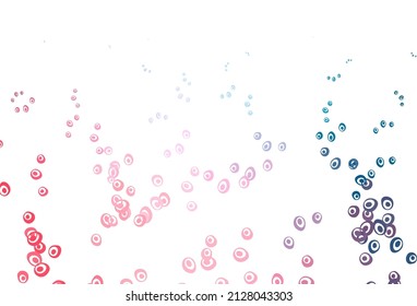 Light Blue, Red vector backdrop with dots. Abstract illustration with colored bubbles in nature style. Completely new template for your brand book.