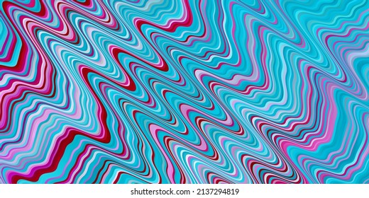 Light Blue, Red vector backdrop with bent lines. Illustration in abstract style with gradient curved.  Best design for your posters, banners.