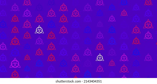 Light Blue, Red vector backdrop with mystery symbols. Abstract illustration with gothic gradient shapes. Design for magic, spiritual events.