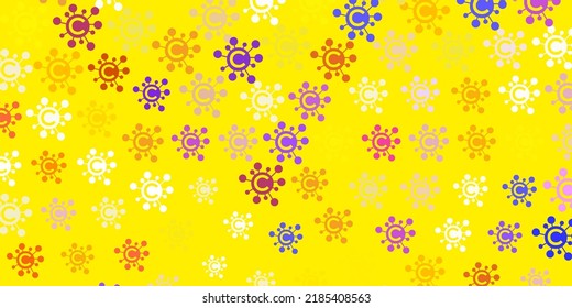 Light Blue, Red vector backdrop with virus symbols. Colorful abstract illustration with gradient medical shapes. Best design for quarantine events.